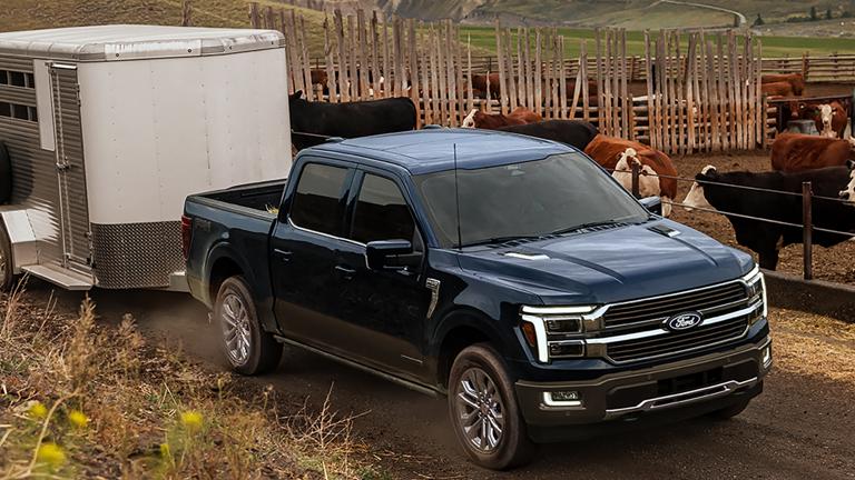 Ford F-150 full size pickup truck front view on highway in the USA /Image Source: Ford / Official Media